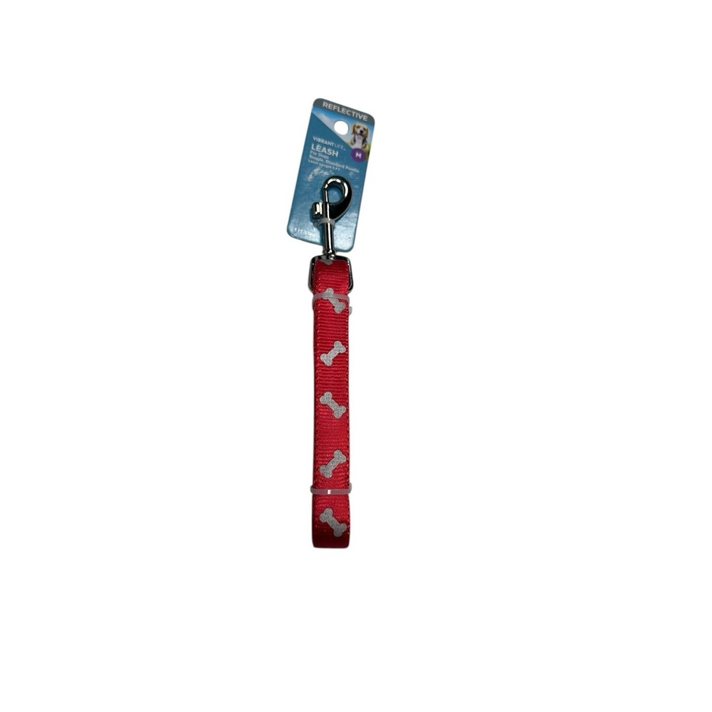 NEW‎ VIBRANT LIFE dog leash SIZE MEDIUM 5 foot long reflective red